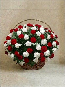 Корзина на возложение с Гвоздиками микс