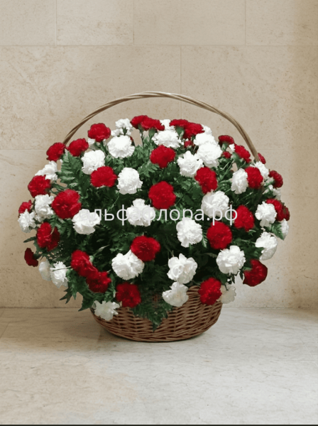 Корзина на возложение с Гвоздиками микс